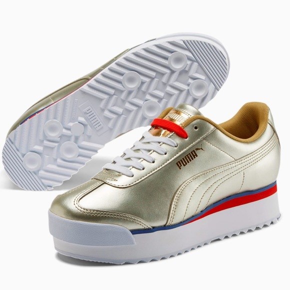 stacked platform sneakers